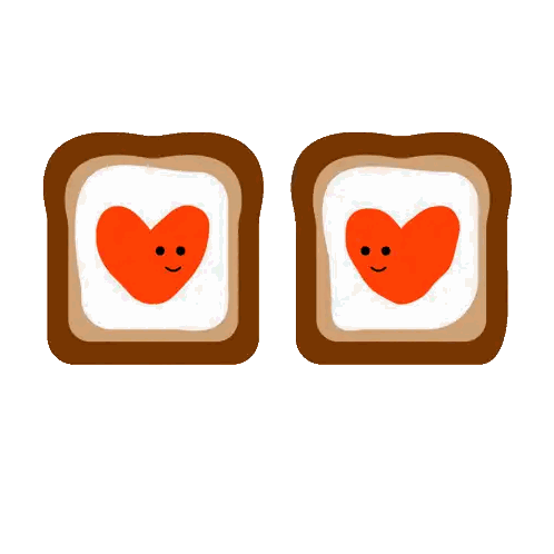 Good Morning My Love Toast Hearts Sticker