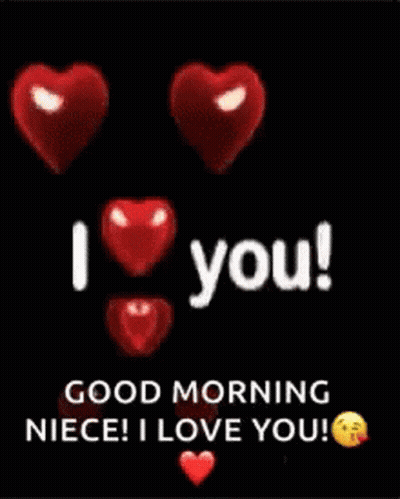 Good Morning Niece I Love You Red Hearts GIF