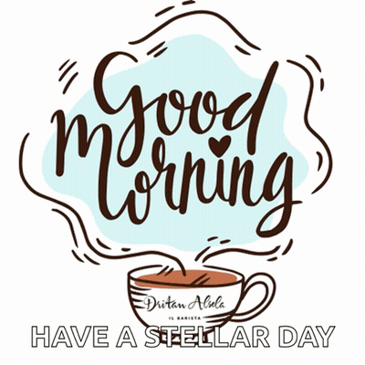 Good Morning Poster With Coffee Cup GIF