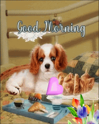 Good Morning Puppies Animated Breakfast GIF