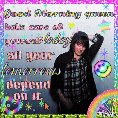 Good Morning Queen Greeting Card Man in Hoodie