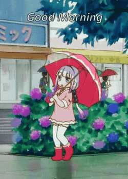 Good Morning Rainy Day Anime Girl GIF