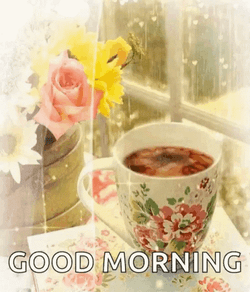 Good Morning Rainy Day Cup Of Coffee GIF