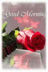 Good Morning Rose And Butterflies  GIF