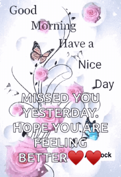 Good Morning Roses And Butterflies GIF