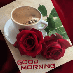 Good Morning Roses With Coffee GIF
