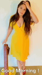 Good Morning Sexy Yellow Lady GIF