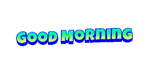 Good Morning Sign In Blue And Green Sticker