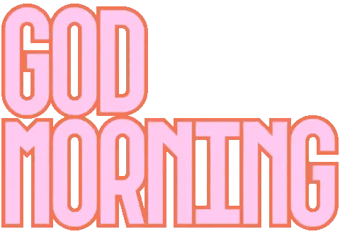 Good Morning Sign In Pink Letters Sticker