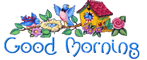 Good Morning Sign With Birds Flowers Sticker
