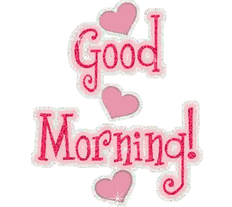 Good Morning Sign With Pink Hearts Sticker