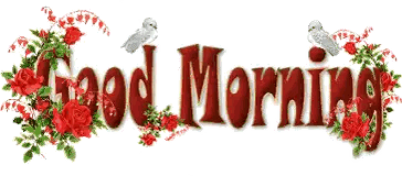 Good Morning Sign With Roses And Birds Sticker