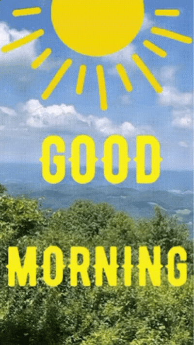 Good Morning Sign With Sun And Trees GIF