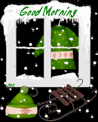 Good Morning Snow Cold Sweater Cartoon GIF