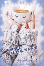 Good Morning Snow Cup Of Coffee GIF