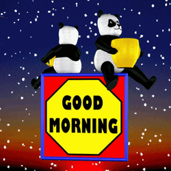 Good Morning Snow Panda Coffee GIF