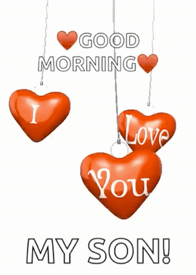 Good Morning Son With Hearts GIF