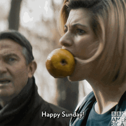 Good Morning Sunday Jodie Whittaker Eating Apple