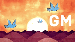 Good Morning Sunrise Birds Flying Hills Silhouette GIF