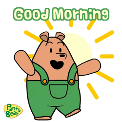 Good Morning Sunrise Pants Bear Wave Hello GIF