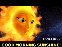 Good Morning Sunrise Sunshine Planet Blue Blink GIF