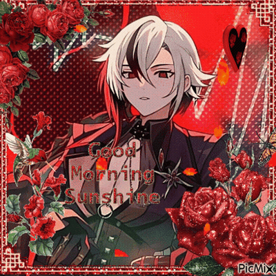 Good Morning Sunshine Boy With Red Roses GIF