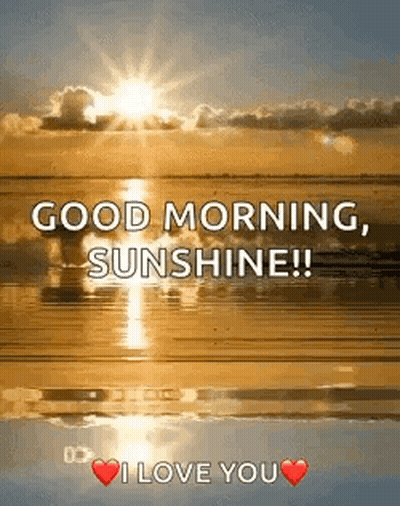Good Morning Sunshine I Love You Sunset Over Ocean Greeting Card GIF