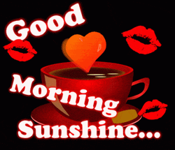 Good Morning Sunshine Kisses And Coffee GIF