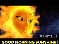 Good Morning Sunshine Planet Blue Sun Face GIF