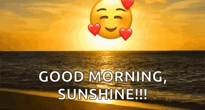 Good Morning Sunshine Smiley Face With Hearts GIF