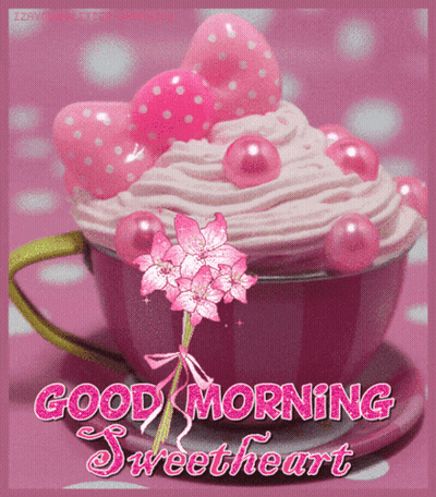 Good Morning Sweetheart Pink Cupcake GIF