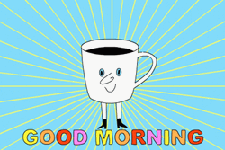 Good Morning Team Jumping Cup Of Black Coffee GIF