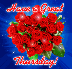 Good Morning Thursday Red Roses Bouquet  GIF