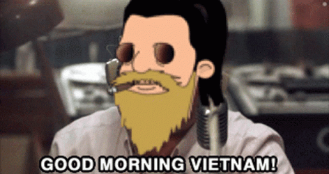 Good Morning Vietnam Cartoon Head Parody GIF