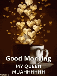 Good Morning Wife Golden Hearts Mug GIF