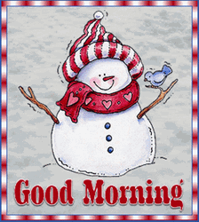 Good Morning Winter Snowman Fun Art GIF