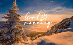 Good Morning Winter Snowy Hillside