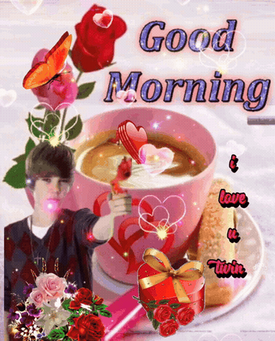 Good Morning With Coffee And Flowers GIF