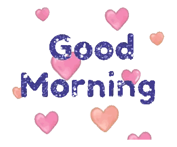Good Morning With Pink Hearts Sticker