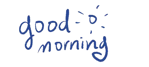 Good Morning Words In Blue Sticker