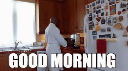 Good Morning Work By Man In Bath Robe GIF