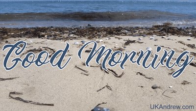 Good Morning Written In Beach Sand GIF