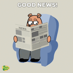 Good News Bear Pants Reading Newspaper GIF
