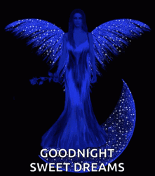 Good Night And Sweet Dreams Blue Fairy Lady GIF