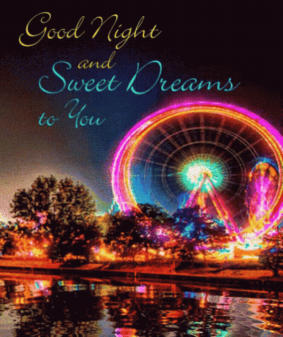 Good Night And Sweet Dreams Card With Ferris Wheel GIF