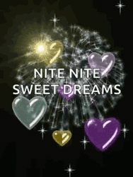 Good Night And Sweet Dreams Sparkling Transparent Hearts GIF