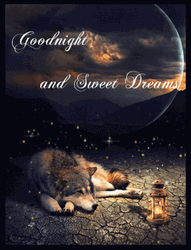 Good Night And Sweet Dreams Wolf And Moon GIF