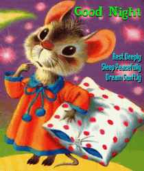 Good Night Animated Cute Rat GIF