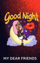Good Night Animated Dear Friends GIF