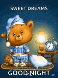 Good Night Animated Sleepy Bear GIF 